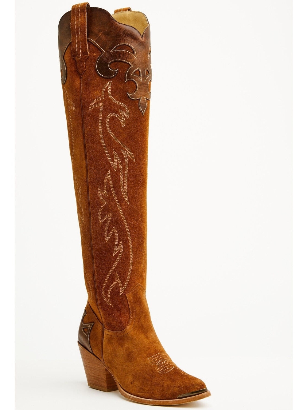 Women's Tall Suede Western Boots in Brown